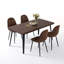 Ensemble de salle à manger 5 pièces rectangulaire de 63 po avec chaises rembourrées de style Mid-Century-131368523-131368527