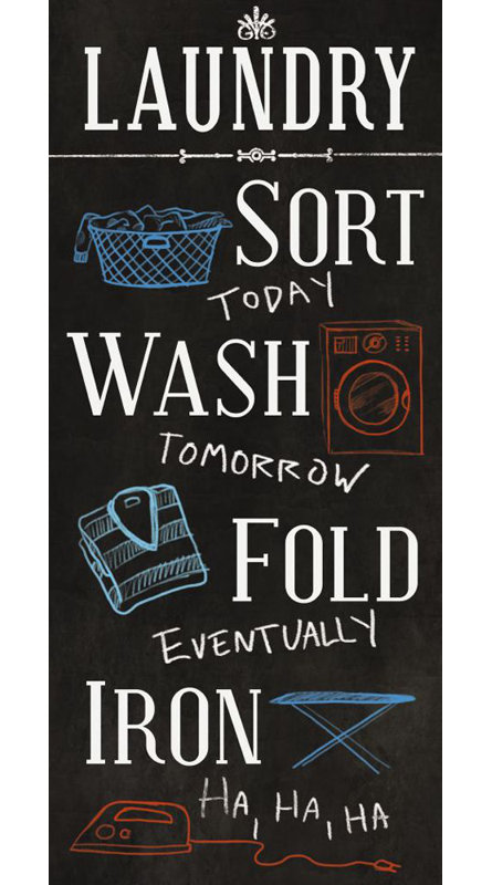 Laundry Days - Textual Art Print, 122cm H x 81cm W, Wrapped Canvas