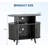 35" Mid Century Modern Turntable Cabinet, Round Wood Record Player Stand with Charging Station, Fluted Arched Storage Shelf for Living Room & Bedroom, Black-531128619