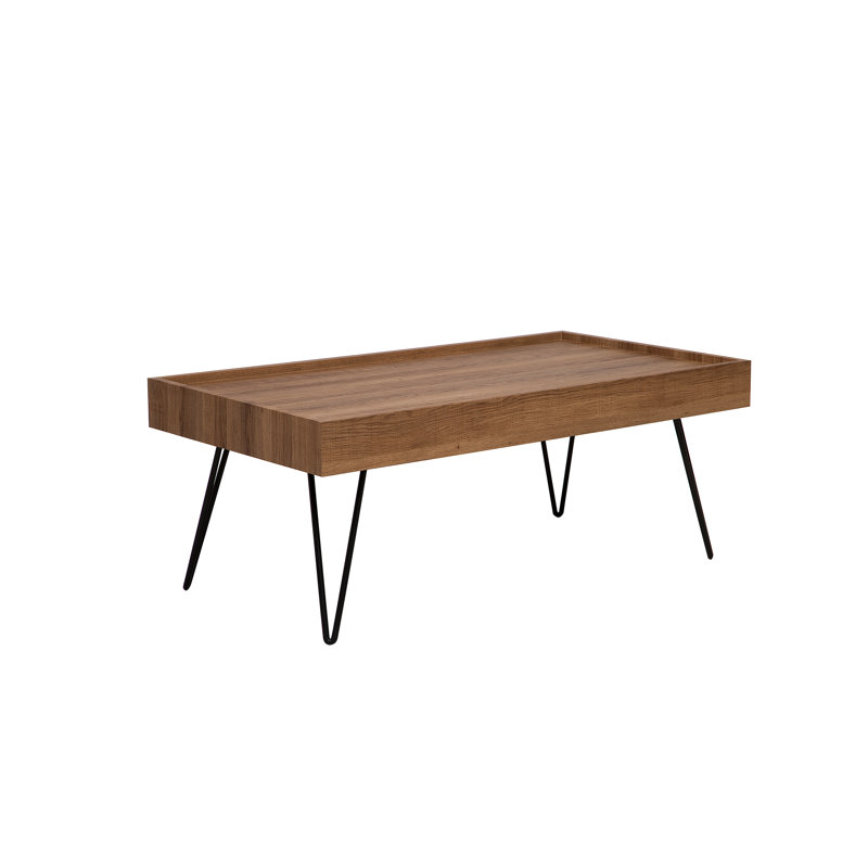 Springfield Four Leg Coffee Table, Light Wood, 43cm H x 100cm L x 110cm W