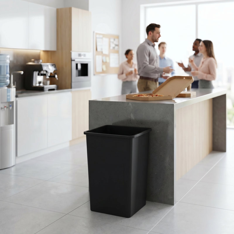 Poubelle en plastique 35 gallons, Noir