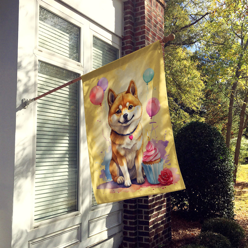 Drapeau «Happy Birthday House», Shiba Inu