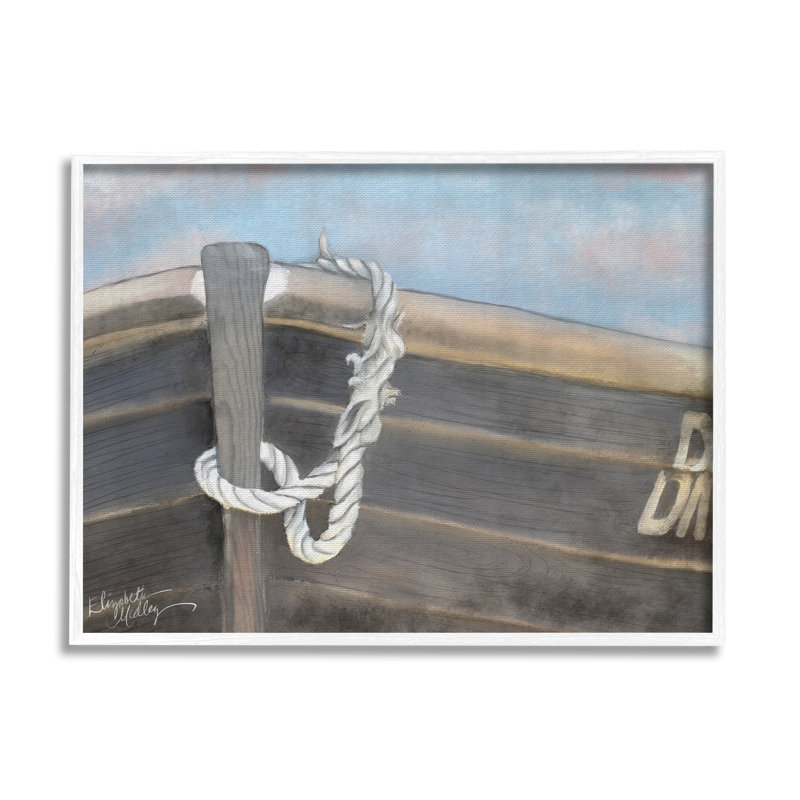 «Peaceful Nautical Boat Giclee», art mural texturé par Elizabeth Medley, H 24 po x l 30 po x P 1,5 po