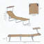 Chaise longue pliante avec abat-jour réglable et inclinable à 4 niveaux