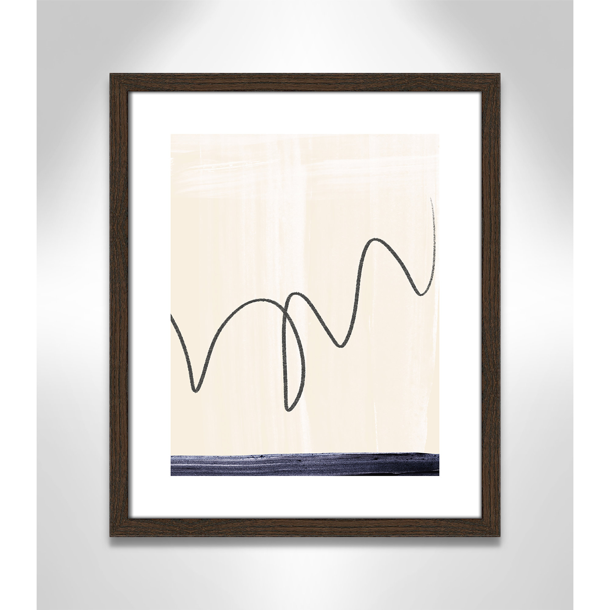 Departured II - Picture Frame Painting Print, 19" H x 16" W x 0.75" D, Brown Framed Paper