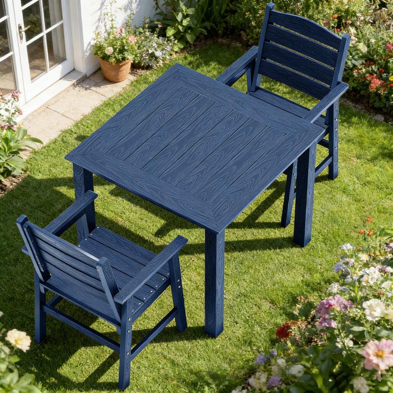 Ensembles repas d'extérieur toutes saisons - Ensembles repas d'extérieur modernes résistants à la rouille pour terrasse de jardin 1 table et 2 chaises
