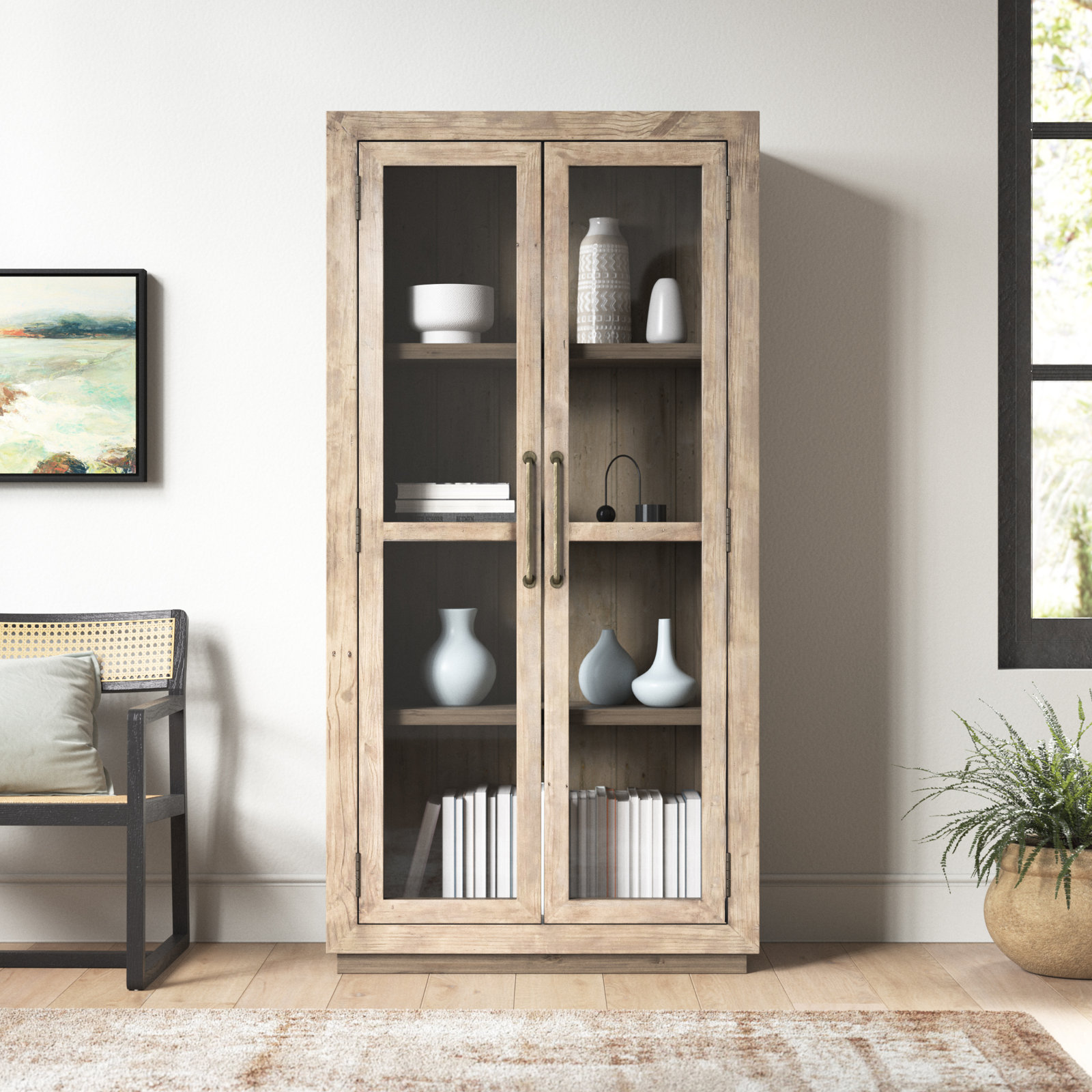Kinston Dining Cabinet, Distressed Brown