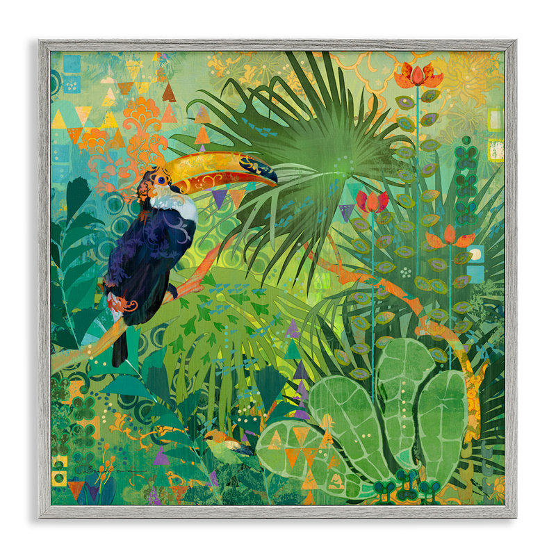 «Toucan Rainforest Nature», reproduction encadrée sur bois, Estampe numérique Farmhouse, H 17 po x l 17 po x P 1,5 po