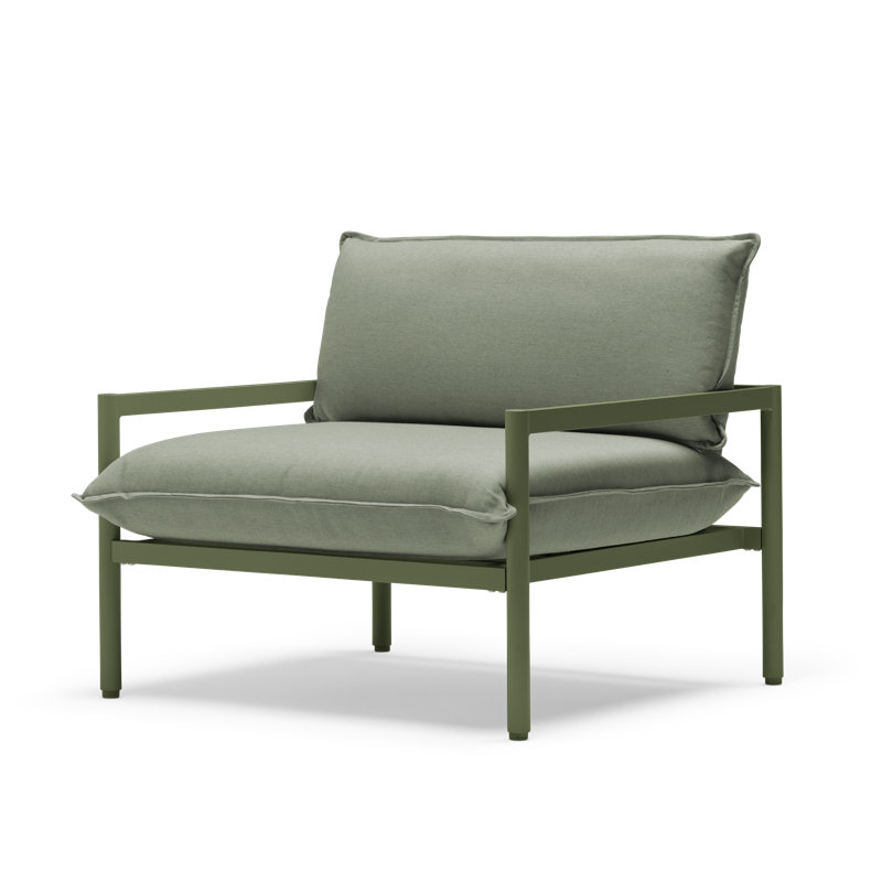 Terra Outdoor Lounge Chair, Olive
