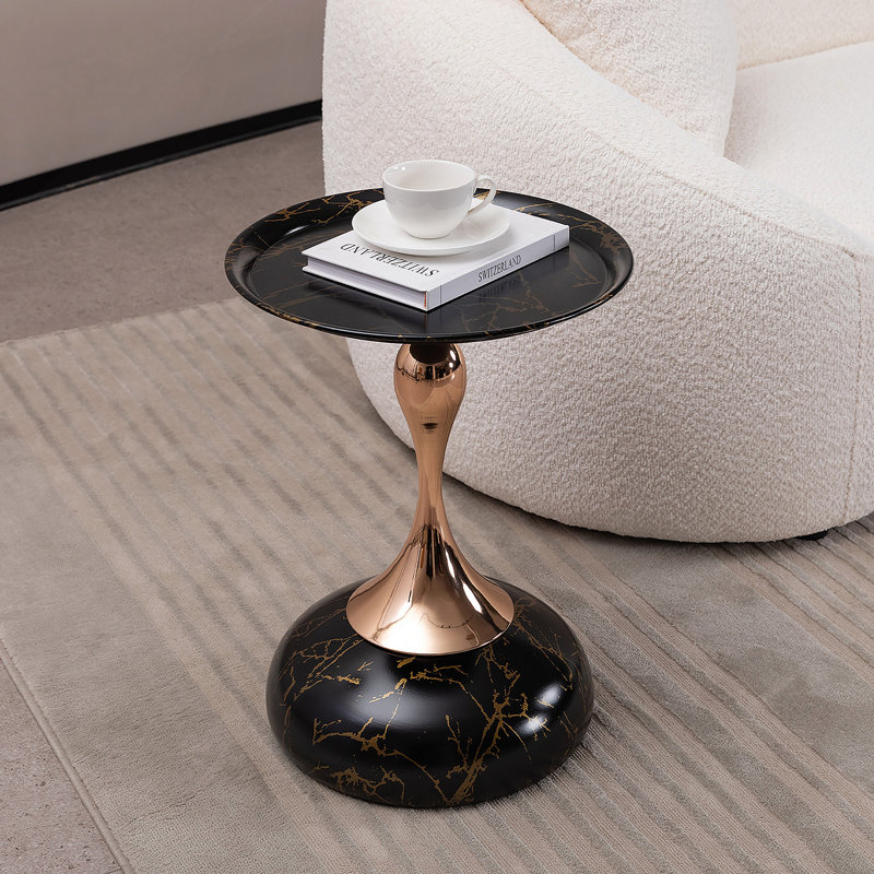 Table d'appoint ronde avec table de bout Mermaid, Noir