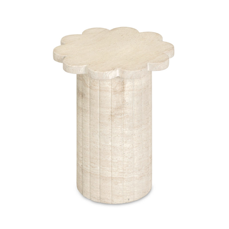 Table d'appoint Blossom Faux Travertine