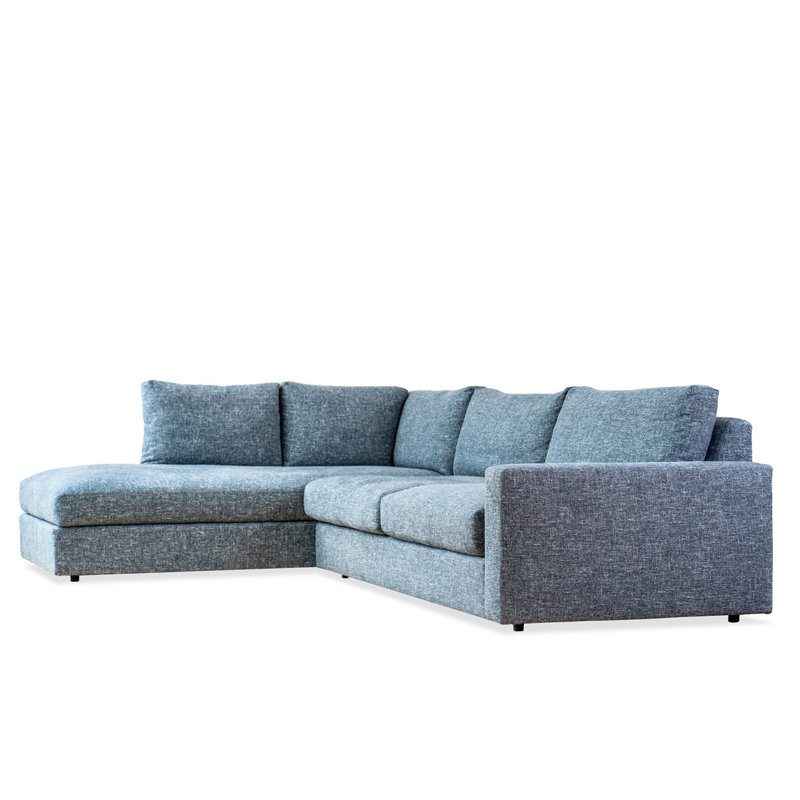 Linden Bumper Sectional, F1458-Ivory Polyester Blend