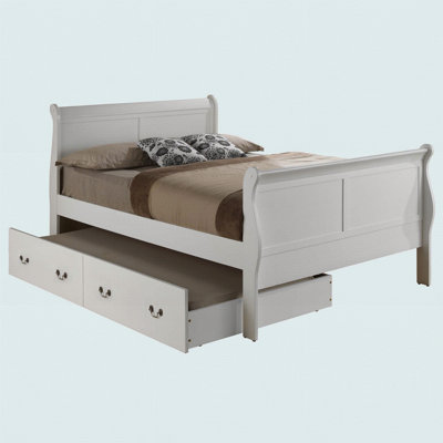 Charming Full Trundle Bed In Classic White