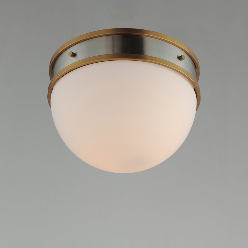 Duke Flush Mount, Satin Nickel/Satin Brass