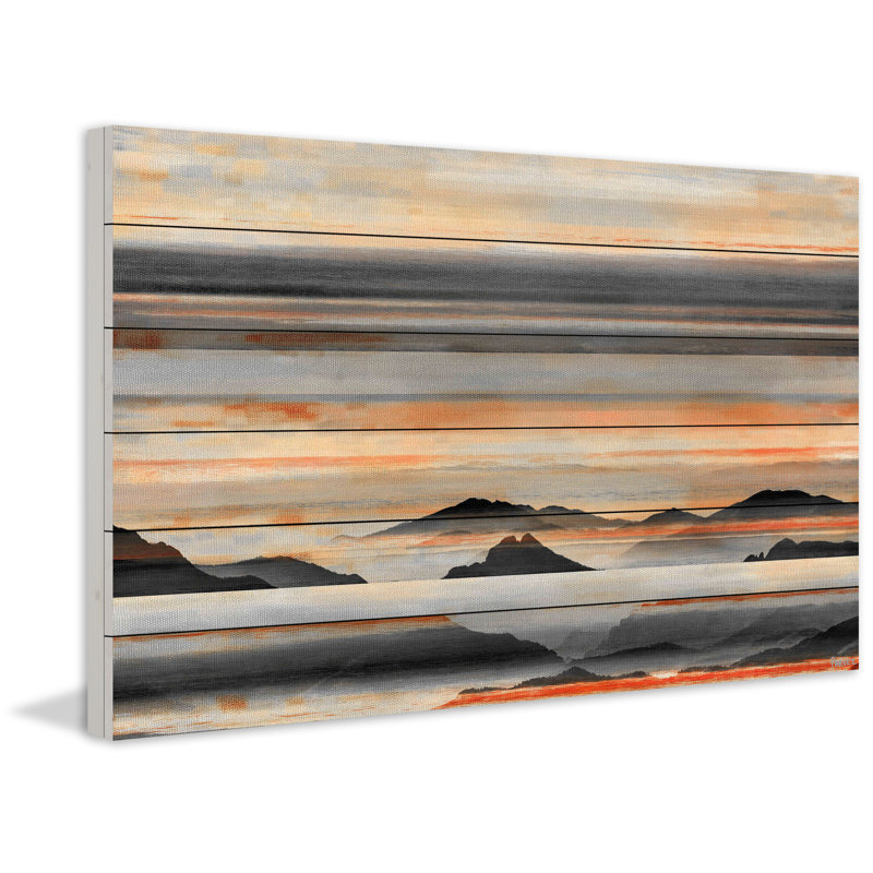 «Anim Desert Mountains», impression sur bois blanc, H 24 po x l 36 po x P 1,5 po