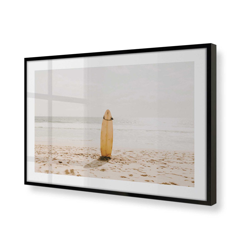 Impression Solitaire Surf II, H 9 po x l 11 po x P 1,25 po, Cadre noir satiné