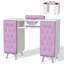 Élégant bureau de manucure mauve avec décor de diamant, collecteur de poussière et repose-poignet-1983918459