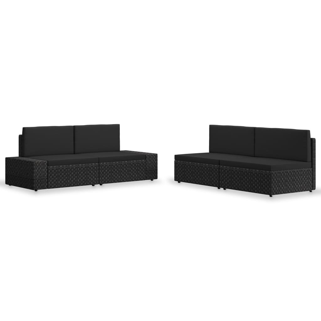 4-Sitzer Lounge-Set Jonte aus Polyrattan mit Polster