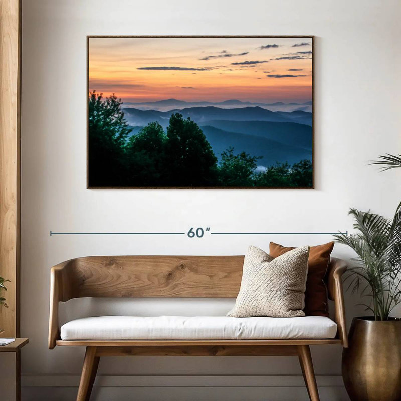 Blue Ridge, 46 po x 31 po, Cadre flottant noyer