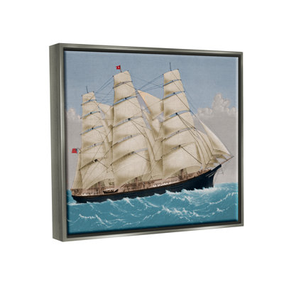 "Breakwater Bay Nautical Ship Sailing", art mural sur toile flottante par Corinne Haig