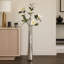 Sagebrook Home 58" Rounded Etched Metal Floor Vase, Silver-1320184563