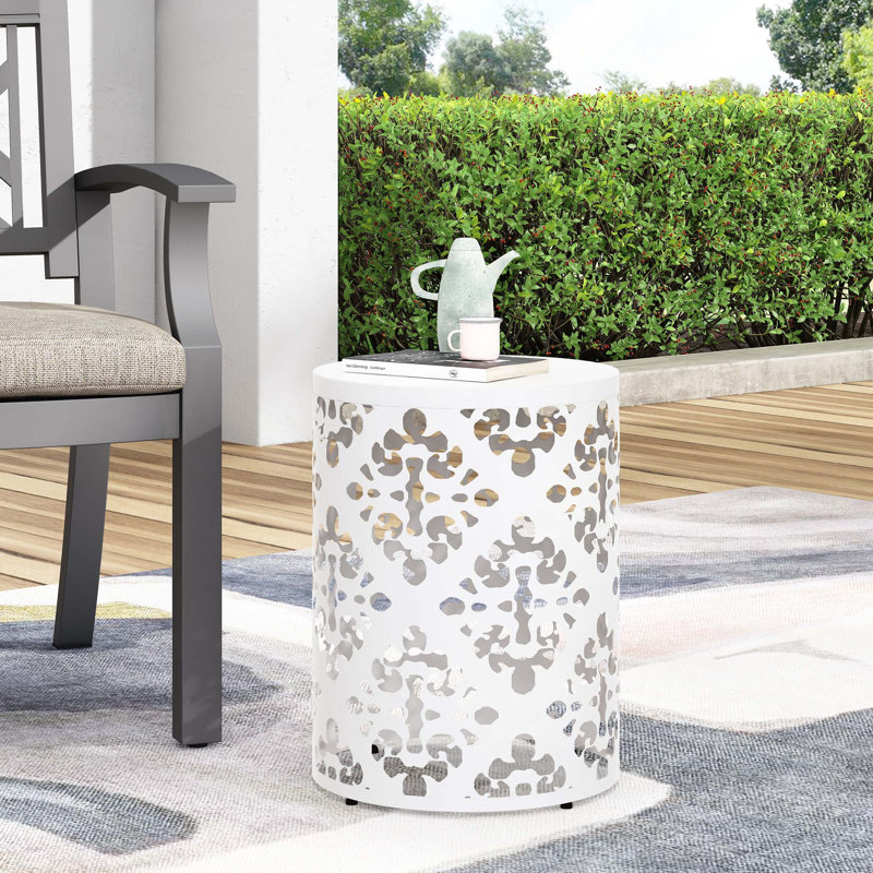 Table d'appoint en métal Nadilyn, Blanc