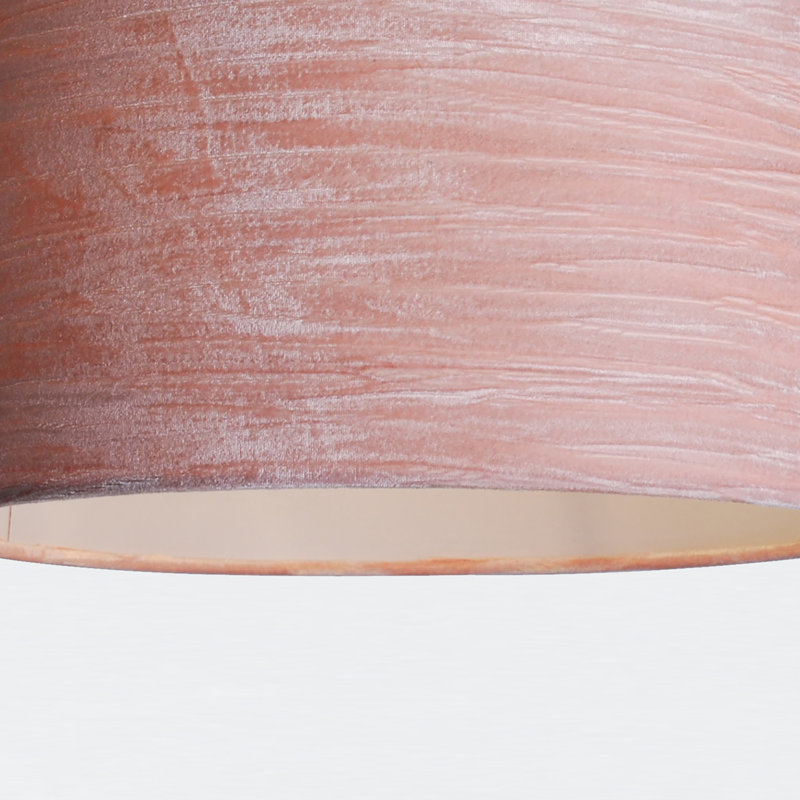 20cm H Velvet Drum Pendant Shade, Pink