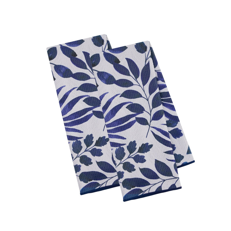  Washed Waffle Dishtowel Set/2, Dusty Blue