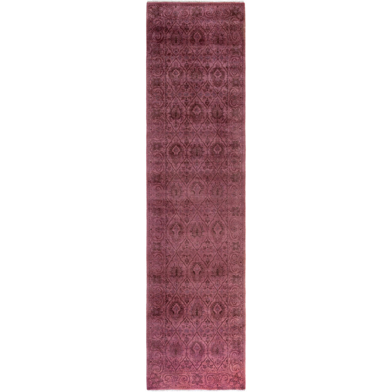 Overdyed One-of-a-Kind 2' 6" X 10' 3" Hand Knotted Area Rug