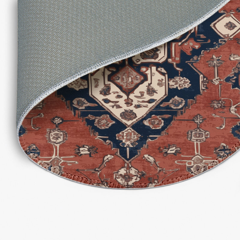 Tapis d'intérieur et d'extérieur brun Persian, Rond 5 pi