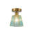 Polygonal Blue Water Glass Semi-Flush Mount