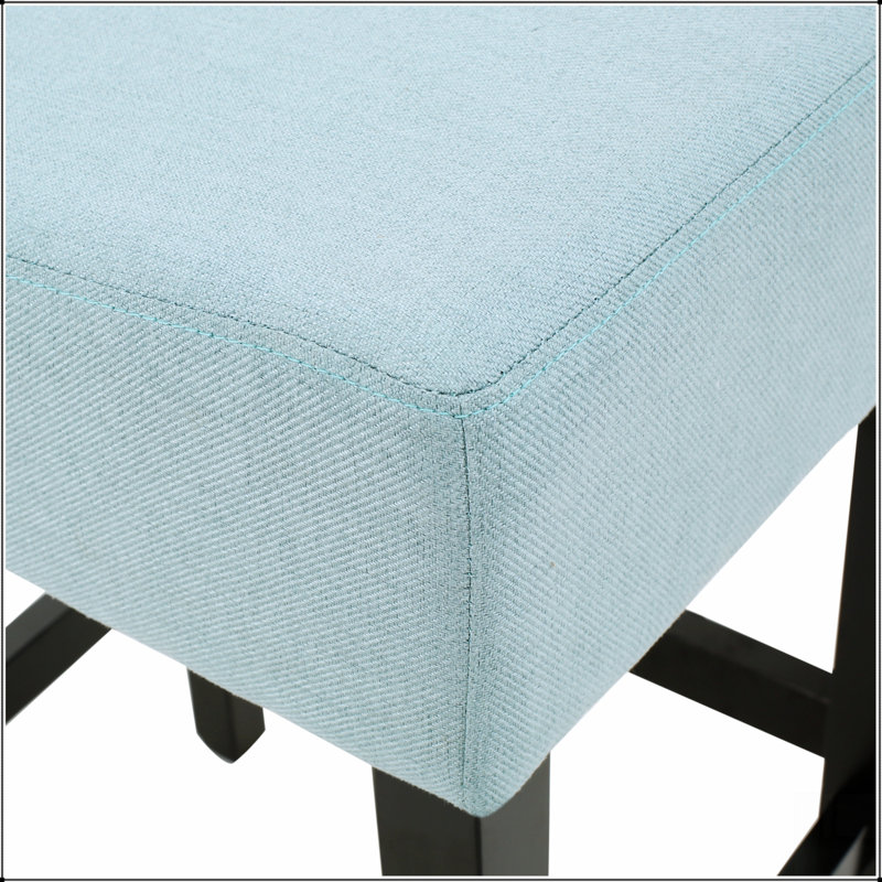Set of 2, 26.75" Backless Fabric Counter Height Barstool, Light Blue