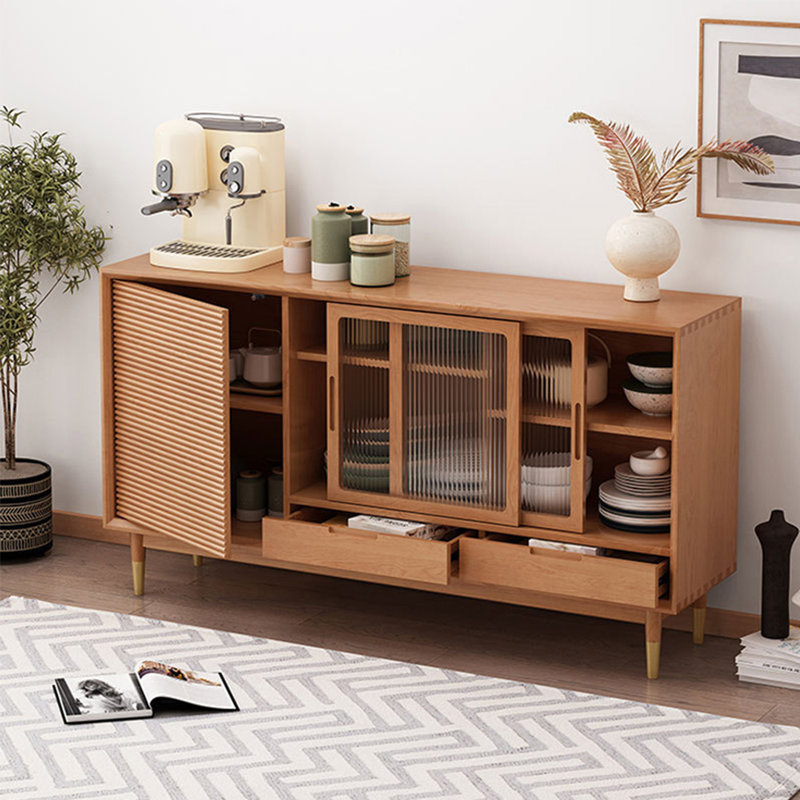 Armoire d'appoint multifonctionnelle en verre, H 34,25 po x l 62,99 po x P 15,75 po