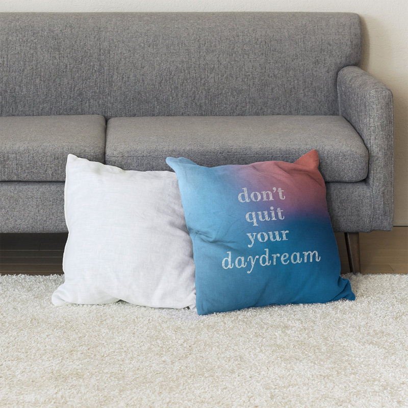 Coussin de sol, 36 po x 36 po, Bleu / Rose