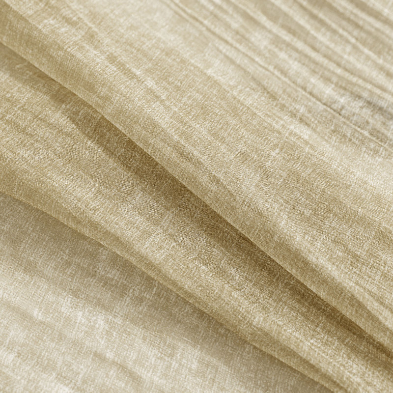 Crinkle Rod Pocket Sheer Curtain Pair, 50" W x 84" L, Warm Taupe