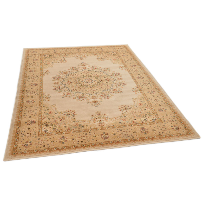 Averi Flatweave Wool Beige Rug, Rectangular 66 x 120cm