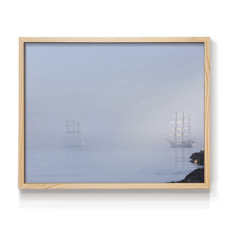 Dans la brume - impression encadrée - réarmable, H 8 po x l 10 po, Naturel