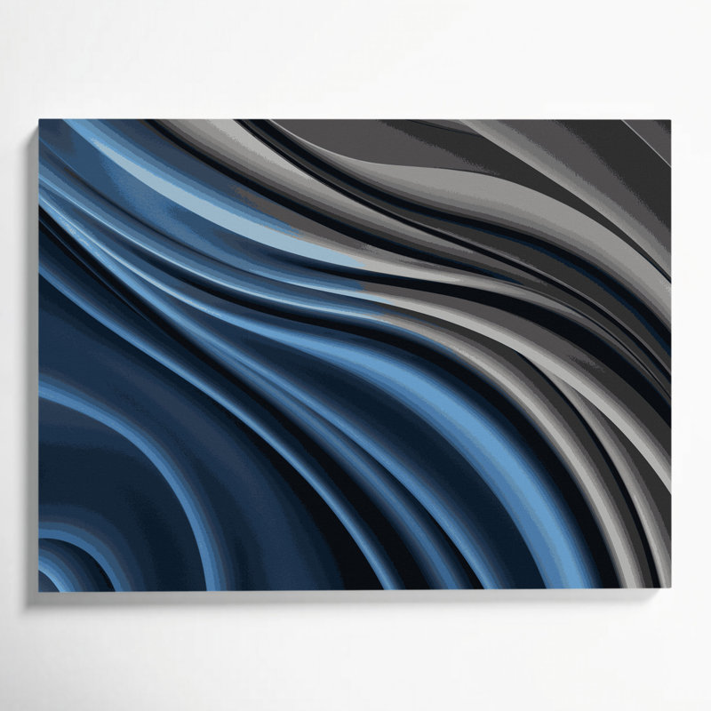 Gradient Abstract 97 Grey Canvas Wall Art, 24" H x 36" W