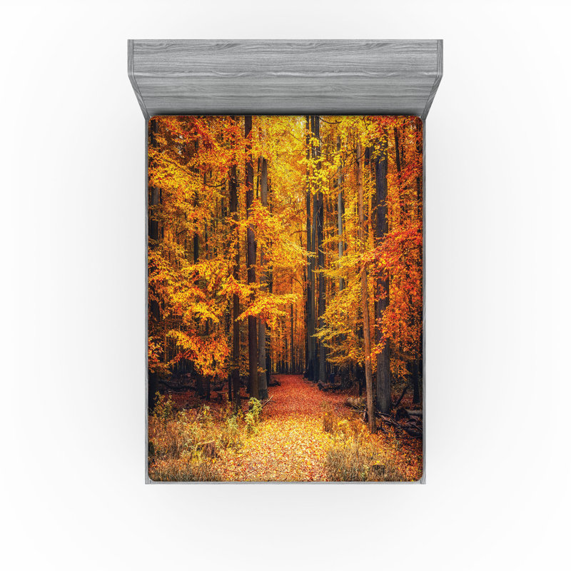 Ensemble de 2 draps-housse Ambesonne Autumn, Drap-housse très grand californien