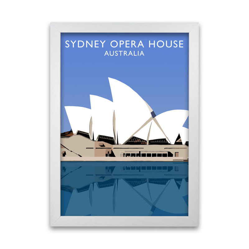Sydney Opera House Australia by Richard O'Neill - Print, 42cm H x 29.7cm W x 3cm D, White Framed