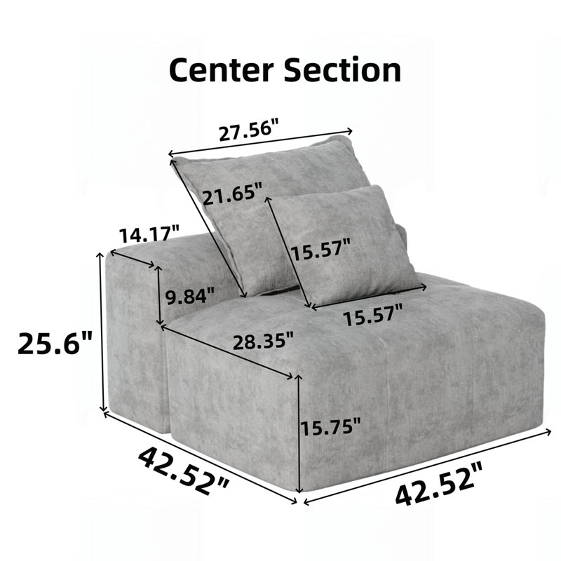 Canapé modulaire surdimensionné Modern, Gris