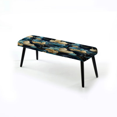 Eren - Paisley Upholstered Black Bench