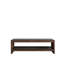 Meuble télé moderne avec tablettes, couleur noyer, 55,1 po x 17,7 po x 15,7 po | 100% bois de pin massif et verre trempé de 8 mm | Design mural et élégant pour le salon et les espaces de divertissement, durable et fonctionnel-1864944275