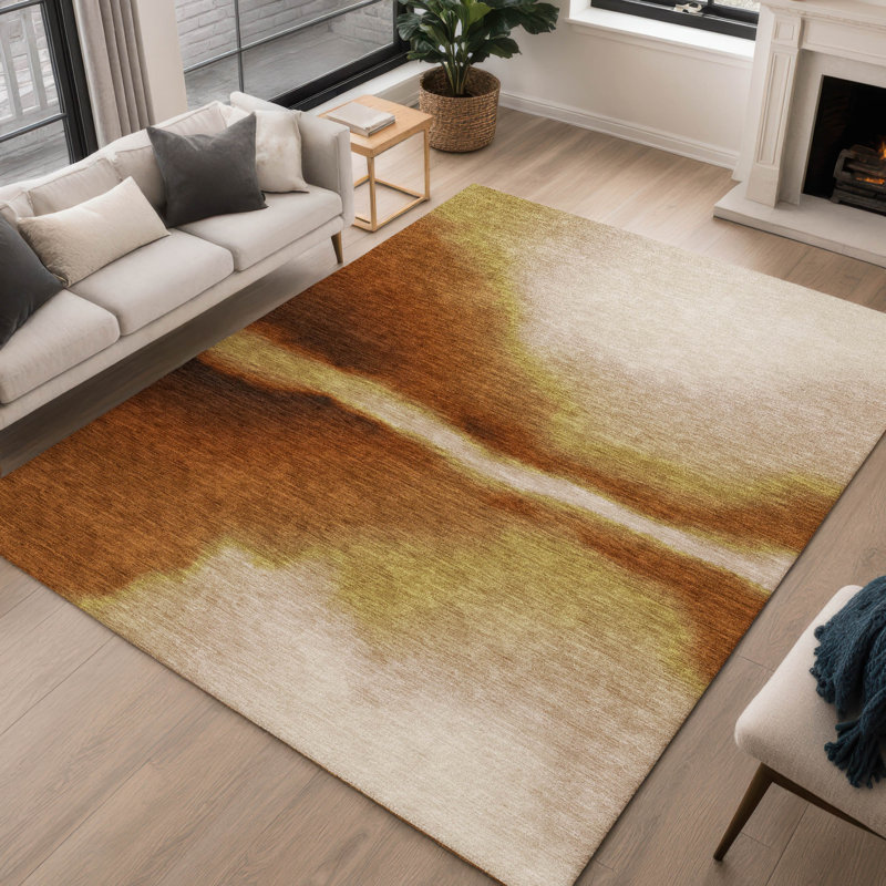 Tapis abstrait intérieur / extérieur lavable à la machine Chantille ACN2419, Rectangle 10 pi x 14 pi