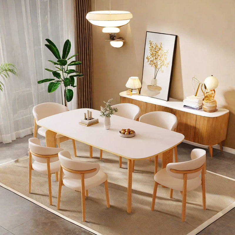 Ensemble de salle à manger rectangulaire Shelisa, Brun orangé, H 29,5 po x L 55,1 po x l 31,4 po