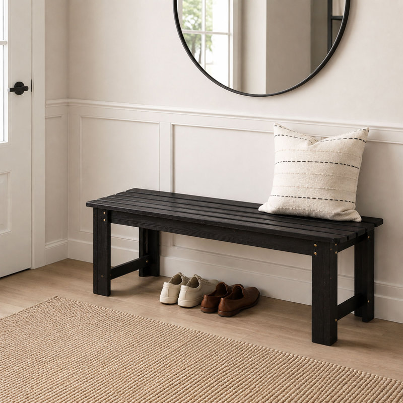 Banc en bois de cèdre massif rustique 5 pieds Heritage, Noir