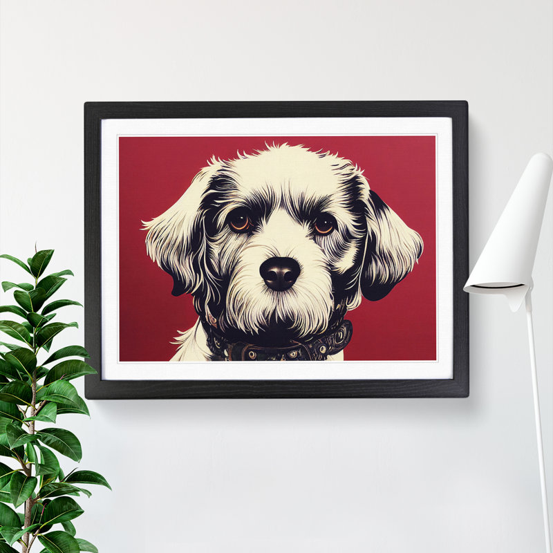 Dog Vol.7 - Single Picture Frame Painting, Black, 46cm H x 64cm W x 2cm D