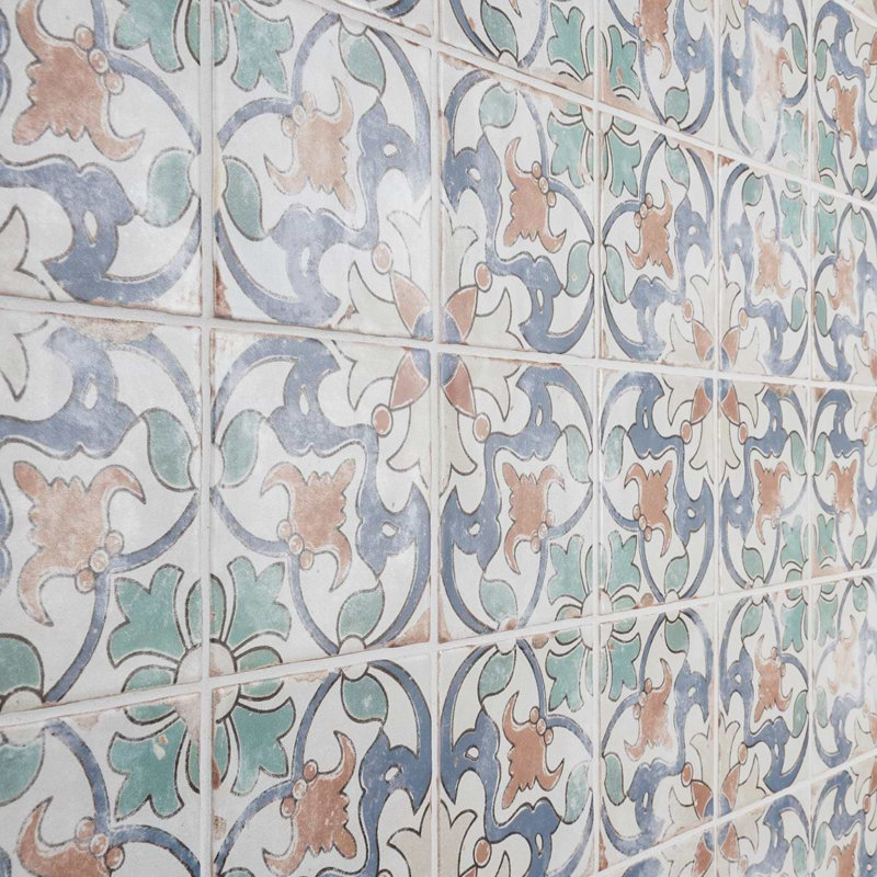 Paula Purroy Talia 5x5 Matte Ceramic Tile, Fiesta