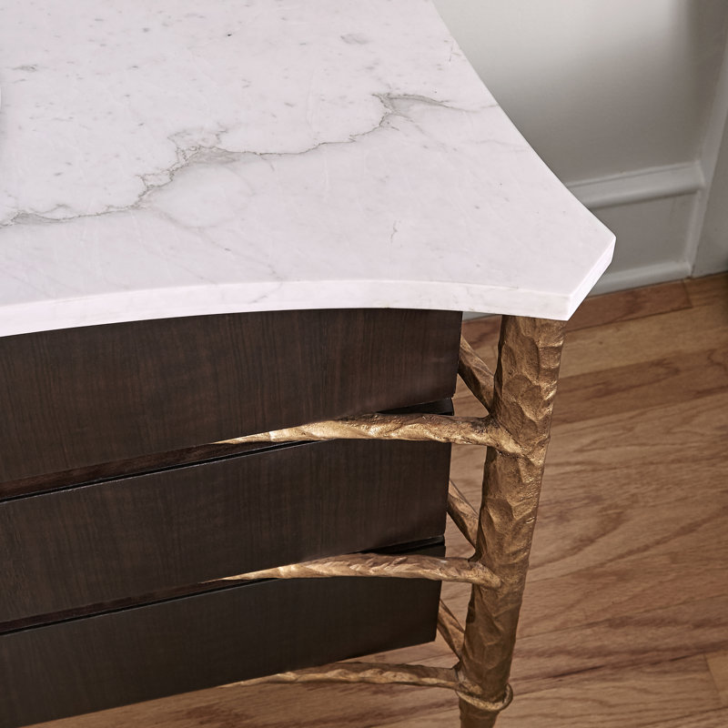 Chiseled Accent Chest, Gold