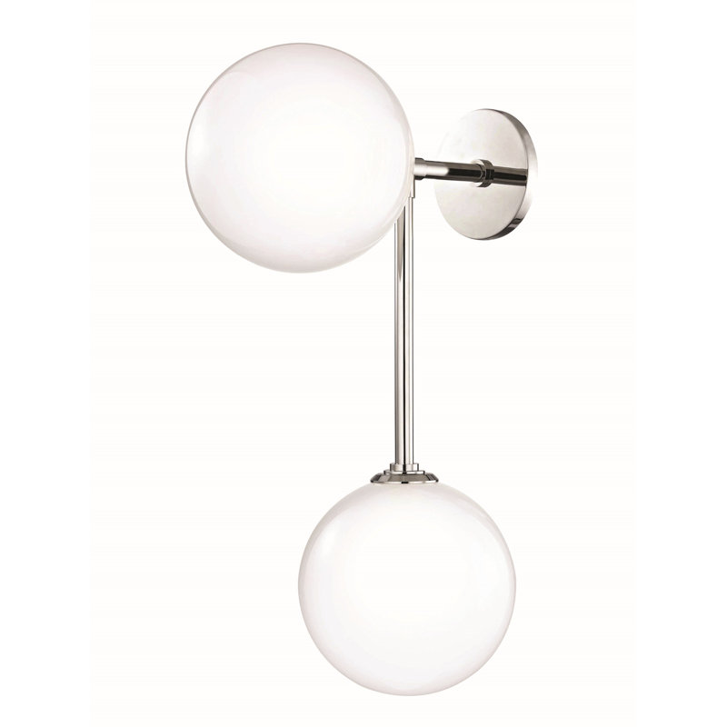 Applique murale articulée à 2 lumières à intensité variable Salonko, Nickel poli